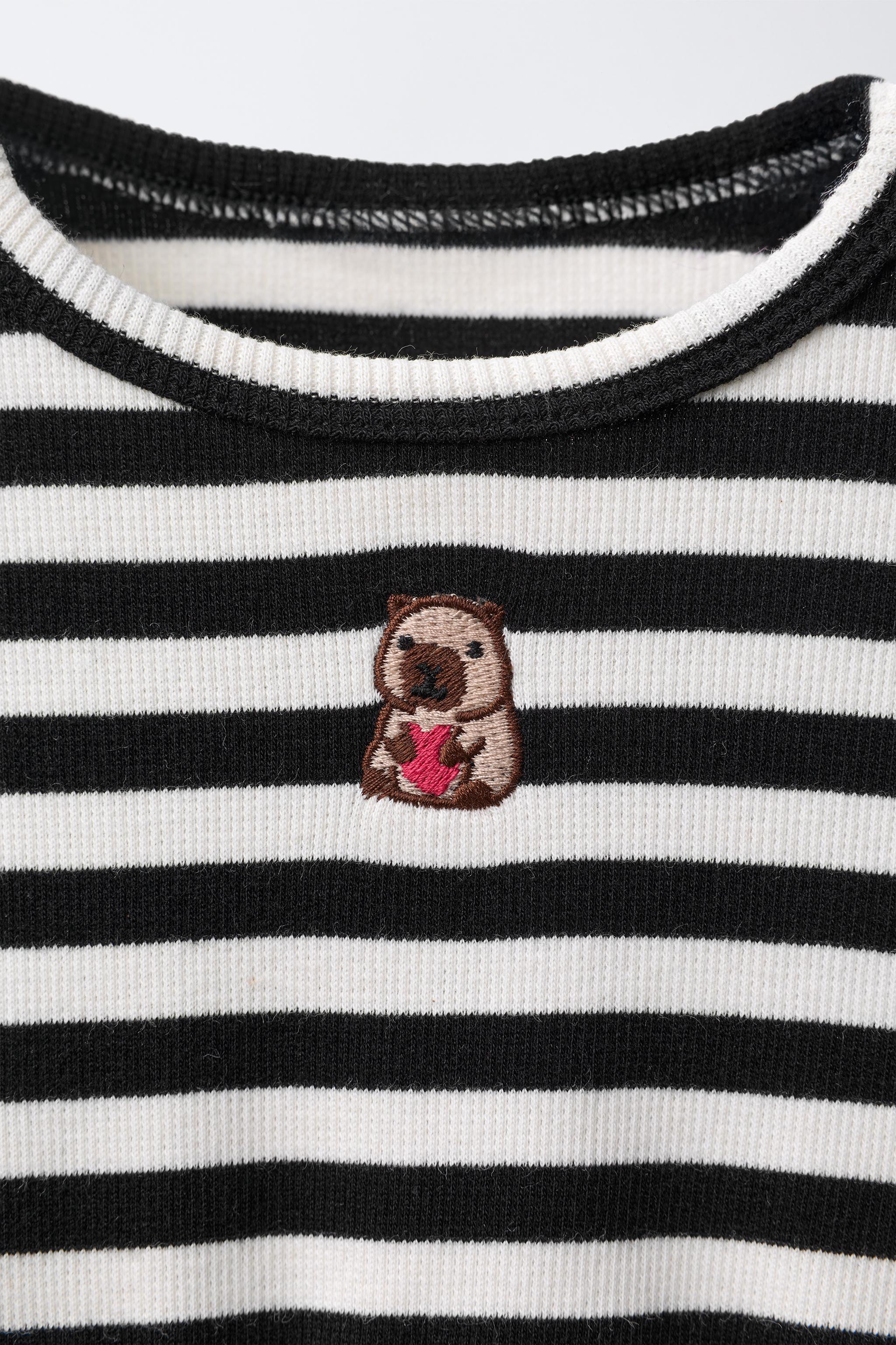 EMBROIDERED FINE-WALED CORDUROY STRIPED COMBINATION DRESS